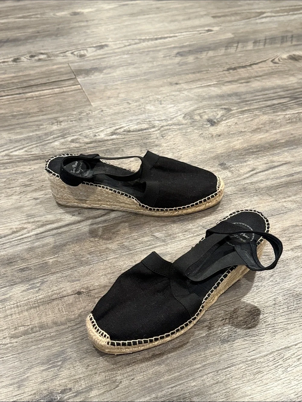 Tony Pons Ter Slingback Espadrille Sandals Shoes Black sz 40 US 10